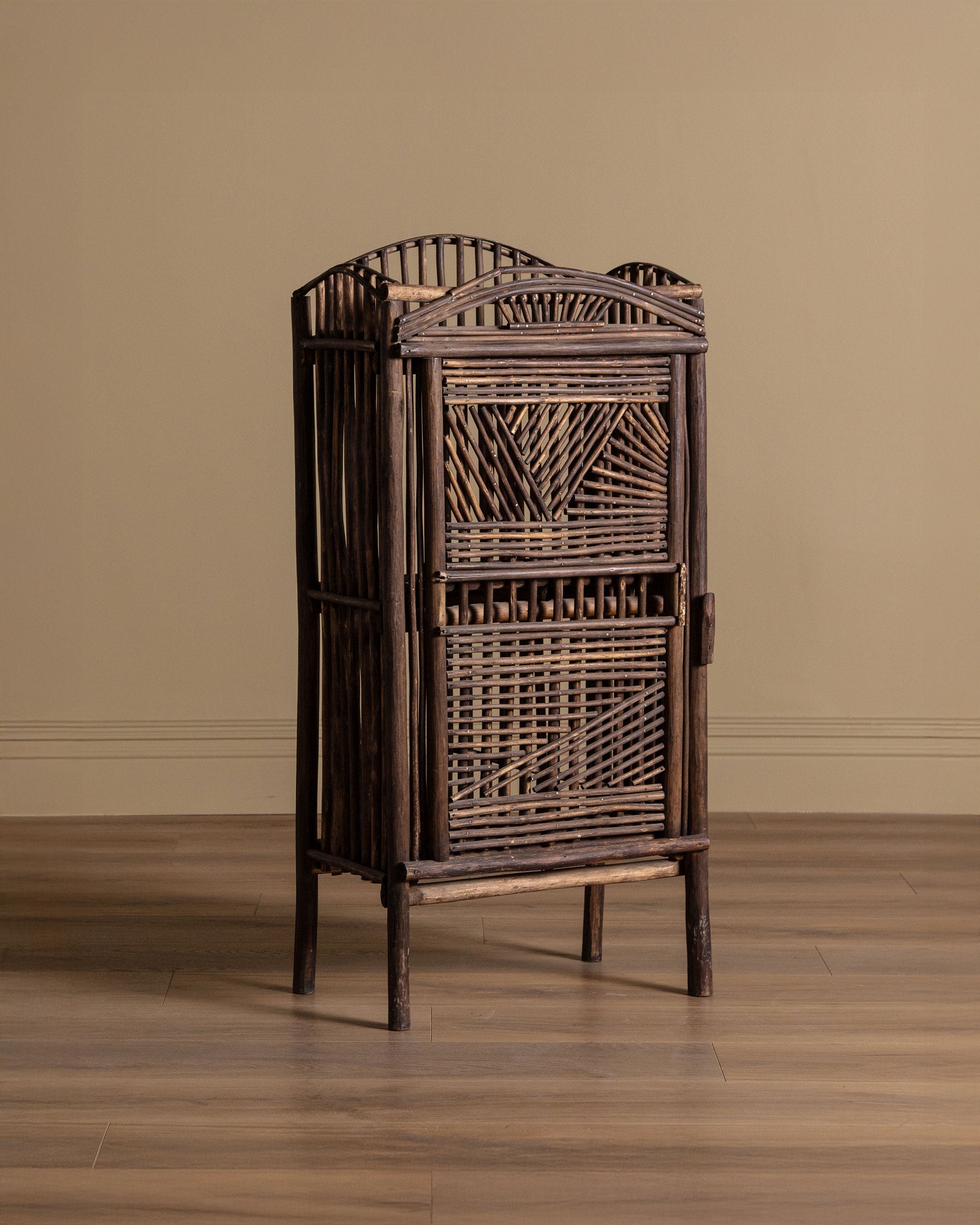 1950s Adirondack Twig Style Accent Cabinet