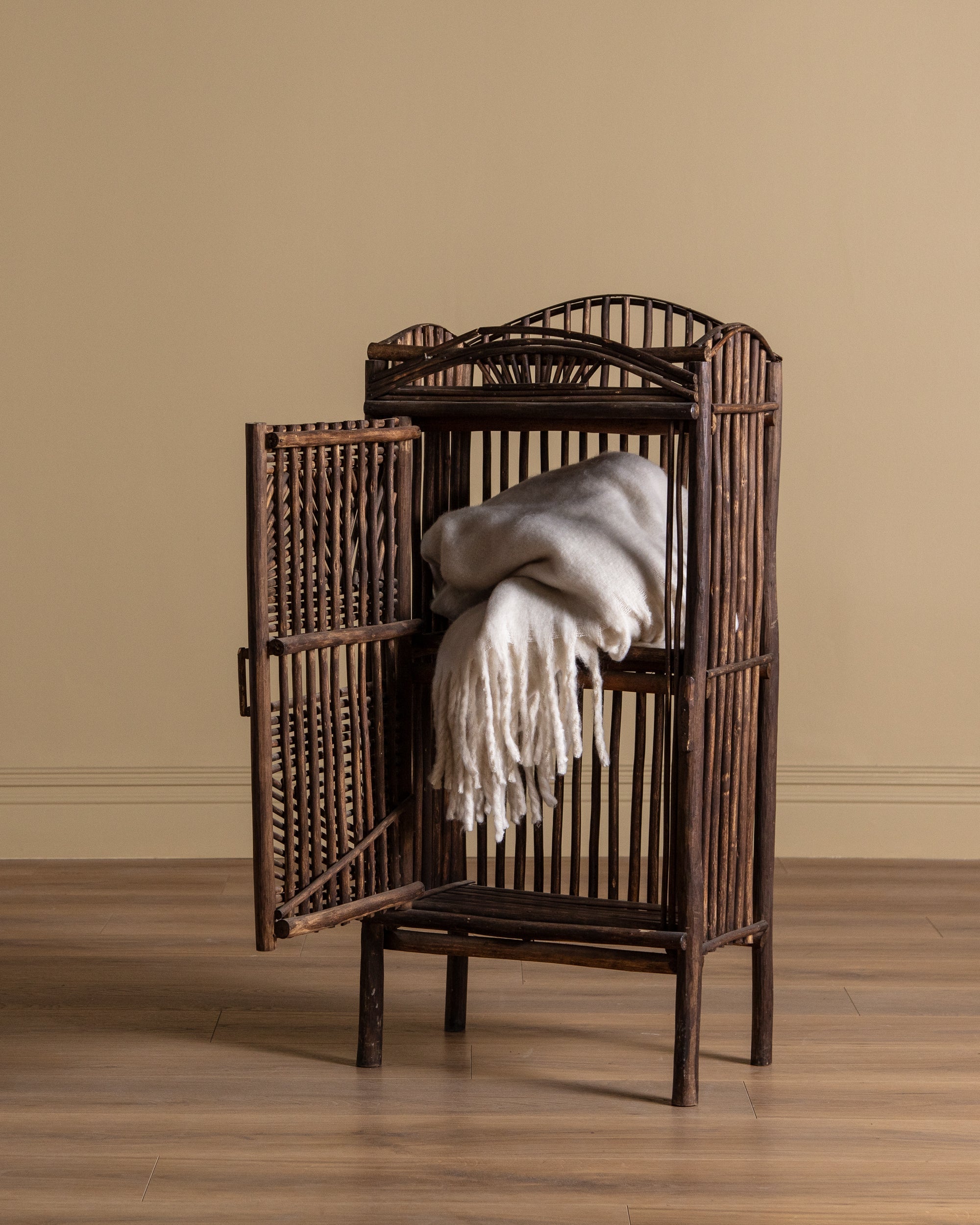 1950s Adirondack Twig Style Accent Cabinet