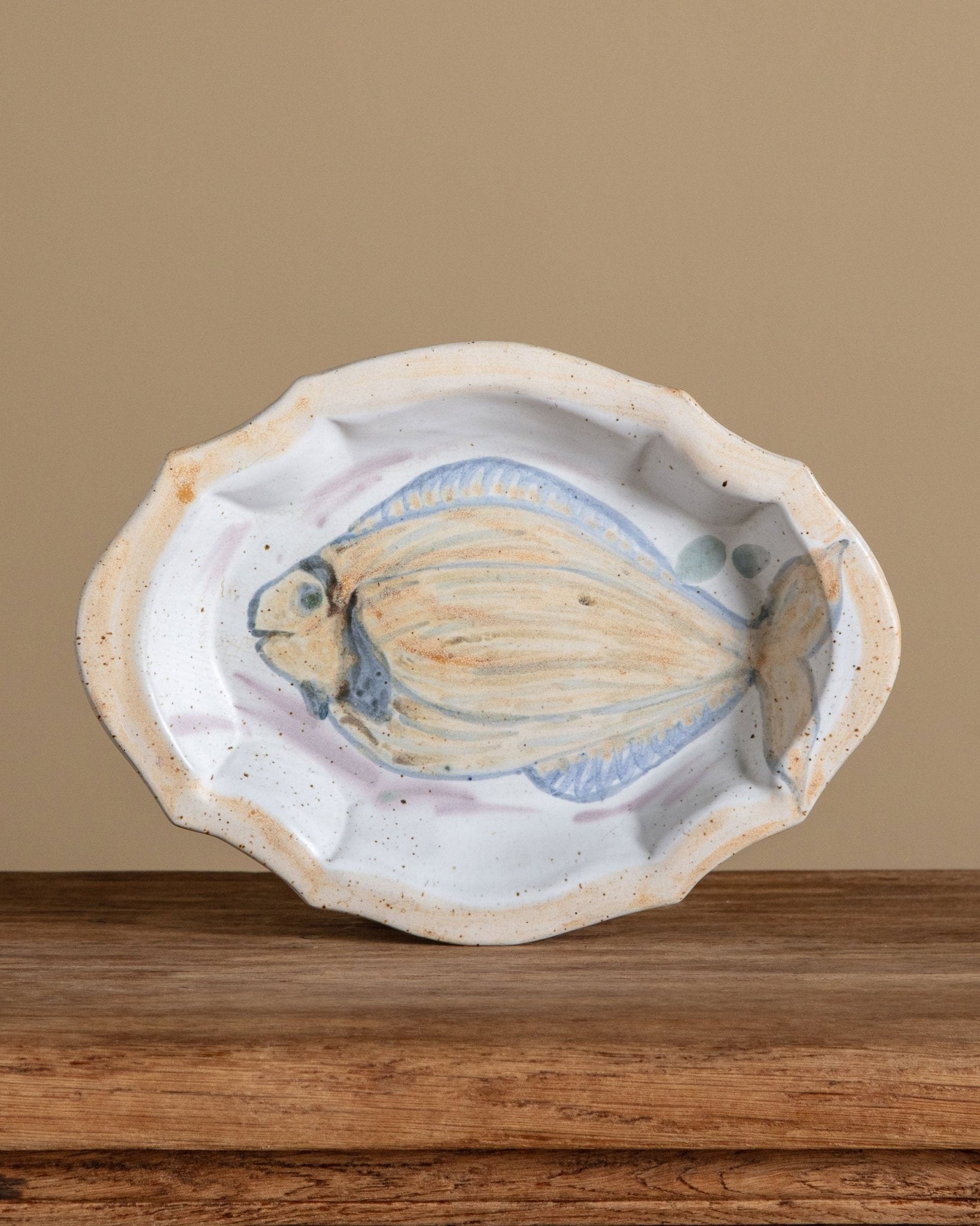 Signed Hand-Painted Fish-Shaped Serving Platter