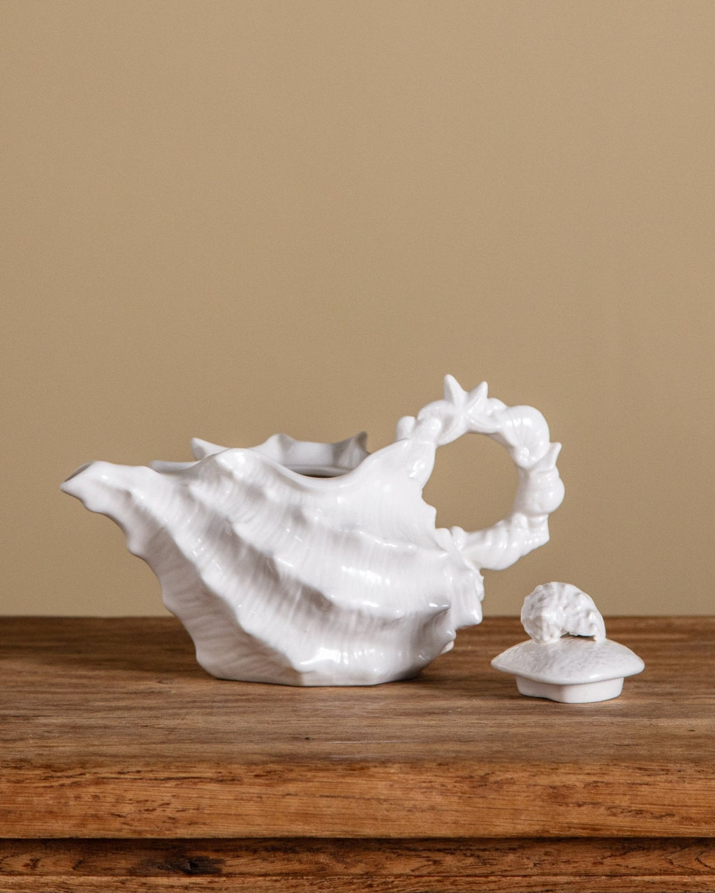 Ceramic Teapot with Seashell Design