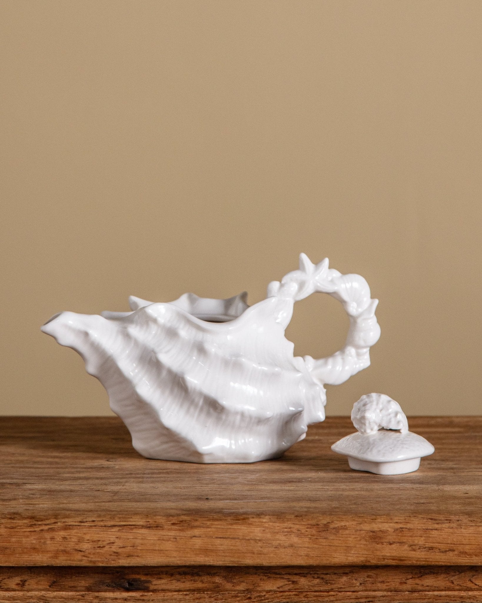 Ceramic Teapot with Seashell Design